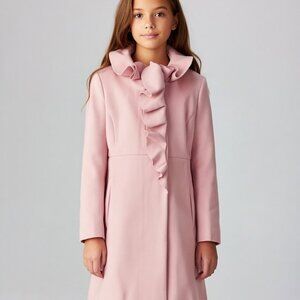 Rothschild Formal Dress Coat Girls Size 14 Wool Peach Orange pink Preppy jacket